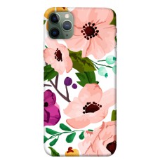 TPU чохол Demsky Акварельные цветы для Apple iPhone 11 Pro Max (6.5")
