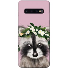 TPU чохол Demsky Raccoon in flowers для Samsung Galaxy S10+