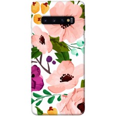 TPU чохол Demsky Акварельные цветы для Samsung Galaxy S10