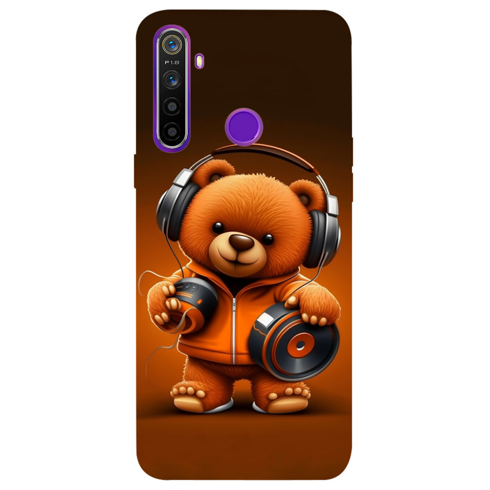TPU чохол Demsky ведмежа меломан 2 (bear listening music) для Realme 5