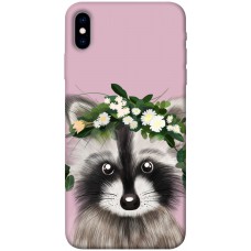 TPU чехол Demsky Raccoon in flowers для Apple iPhone X (5.8")