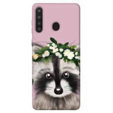 TPU чехол Demsky Raccoon in flowers для Samsung Galaxy A21