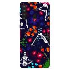 TPU чехол Demsky Yoga skeletons для Samsung Galaxy A21