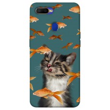 TPU чехол Demsky Cat with fish для Oppo A5s / Oppo A12