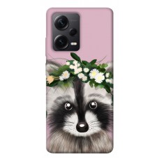 TPU чохол Demsky Raccoon in flowers для Xiaomi Poco X5 Pro 5G