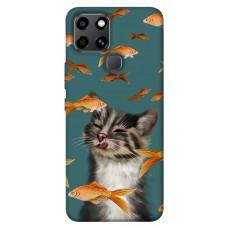 TPU чохол Demsky Cat with fish для Infinix Smart 6