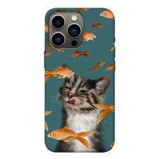 TPU чохол Demsky Cat with fish для Apple iPhone 13 Pro (6.1")