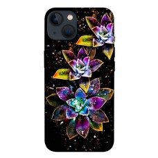 TPU чехол Demsky Flowers on black для Apple iPhone 13 (6.1")