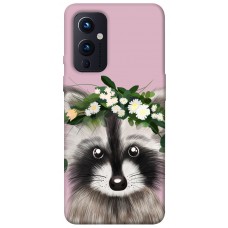 TPU чохол Demsky Raccoon in flowers для OnePlus 9