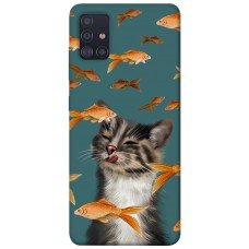 TPU чохол Demsky Cat with fish для Samsung Galaxy A51