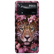 TPU чохол Demsky Леопард в цветах для Xiaomi Poco X4 Pro 5G