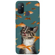 TPU чехол Demsky Cat with fish для OnePlus Nord N100