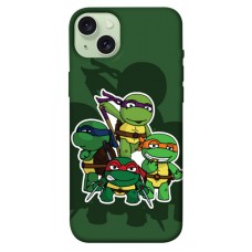 TPU чехол Demsky Green turtles для Apple iPhone 15 Plus (6.7")