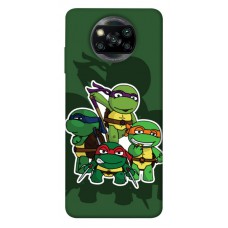 TPU чехол Demsky Green turtles для Xiaomi Poco X3 NFC / Poco X3 Pro