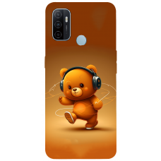 TPU чехол Demsky ведмежа меломан 3 (bear listening music) для Oppo A53 / A32 / A33