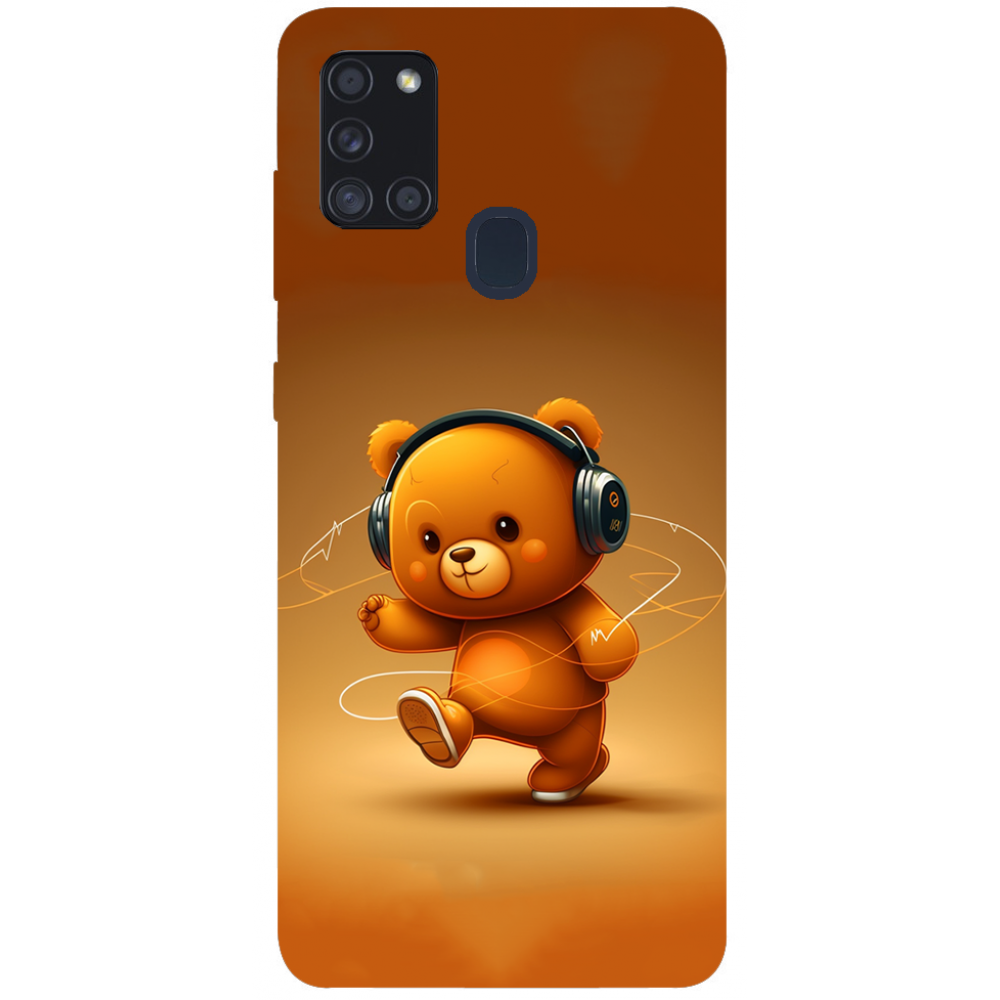 TPU чехол Demsky ведмежа меломан 3 (bear listening music) для Samsung Galaxy A21s