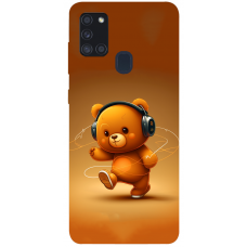 TPU чохол Demsky ведмежа меломан 3 (bear listening music) для Samsung Galaxy A21s