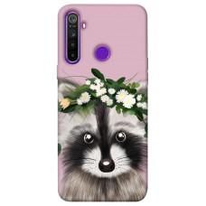 TPU чехол Demsky Raccoon in flowers для Realme 5