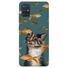 TPU чохол Demsky Cat with fish для Samsung Galaxy M51
