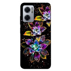 TPU чехол Demsky Flowers on black для Xiaomi Redmi Note 11E