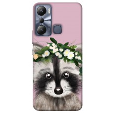 TPU чохол Demsky Raccoon in flowers для Infinix Hot 20i