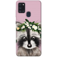 TPU чохол Demsky Raccoon in flowers для Samsung Galaxy A21s
