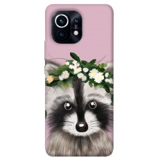 TPU чехол Demsky Raccoon in flowers для Xiaomi Mi 11