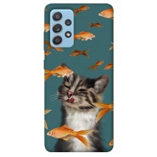 TPU чохол Demsky Cat with fish для Samsung Galaxy A52 4G / A52 5G