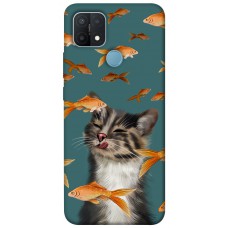 TPU чохол Demsky Cat with fish для Oppo A15s / A15