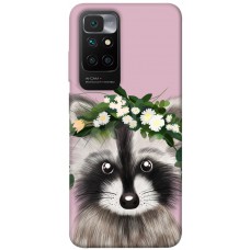 TPU чохол Demsky Raccoon in flowers для Xiaomi Redmi 10