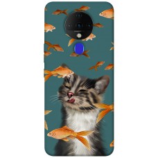 TPU чохол Demsky Cat with fish для TECNO Spark 6