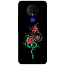 TPU чохол Demsky Snake in flowers для TECNO Spark 6