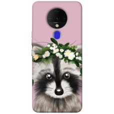 TPU чехол Demsky Raccoon in flowers для TECNO Spark 6