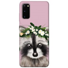 TPU чохол Demsky Raccoon in flowers для Samsung Galaxy S20