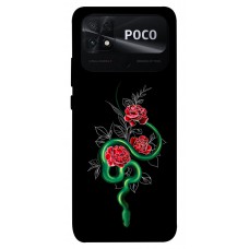 TPU чехол Demsky Snake in flowers для Xiaomi Poco C40