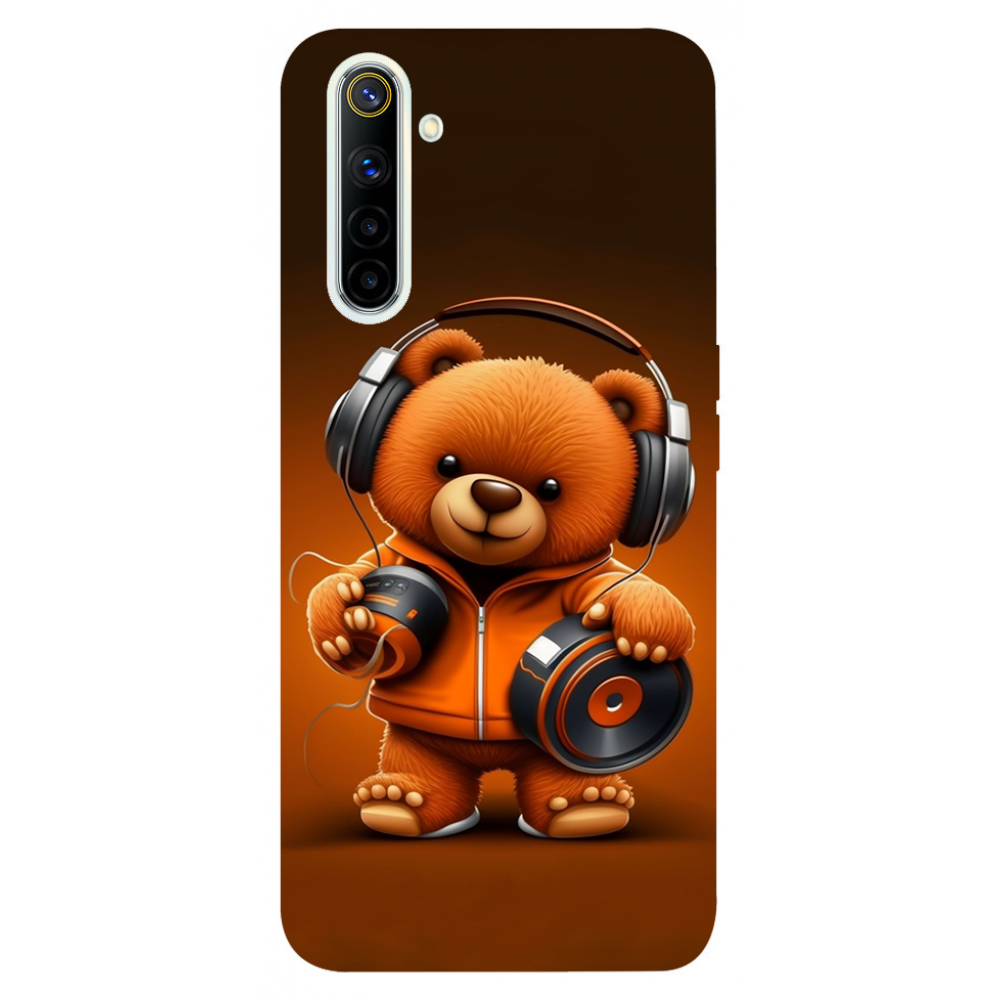 TPU чехол Demsky ведмежа меломан 2 (bear listening music) для Realme 6