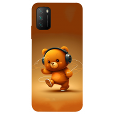 TPU чохол Demsky ведмежа меломан 3 (bear listening music) для Xiaomi Poco M3