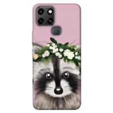 TPU чехол Demsky Raccoon in flowers для Infinix Smart 6