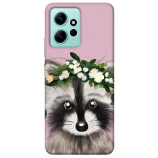 TPU чехол Demsky Raccoon in flowers для Xiaomi Redmi Note 12 4G