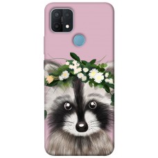 TPU чохол Demsky Raccoon in flowers для Oppo A15s / A15