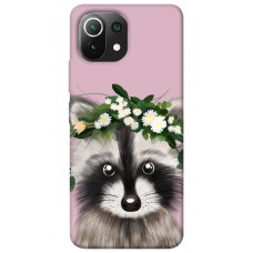 TPU чохол Demsky Raccoon in flowers для Xiaomi Mi 11 Lite