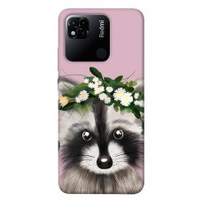TPU чохол Demsky Raccoon in flowers для Xiaomi Redmi 10A