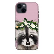 TPU чохол Demsky Raccoon in flowers для Apple iPhone 14 (6.1")