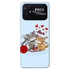 TPU чехол Demsky Два кота Love для Xiaomi Poco C40