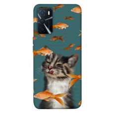 TPU чохол Demsky Cat with fish для Oppo A16s / A16