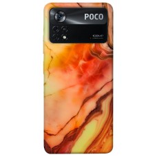 TPU чохол Demsky Червоний корал мармур для Xiaomi Poco X4 Pro 5G