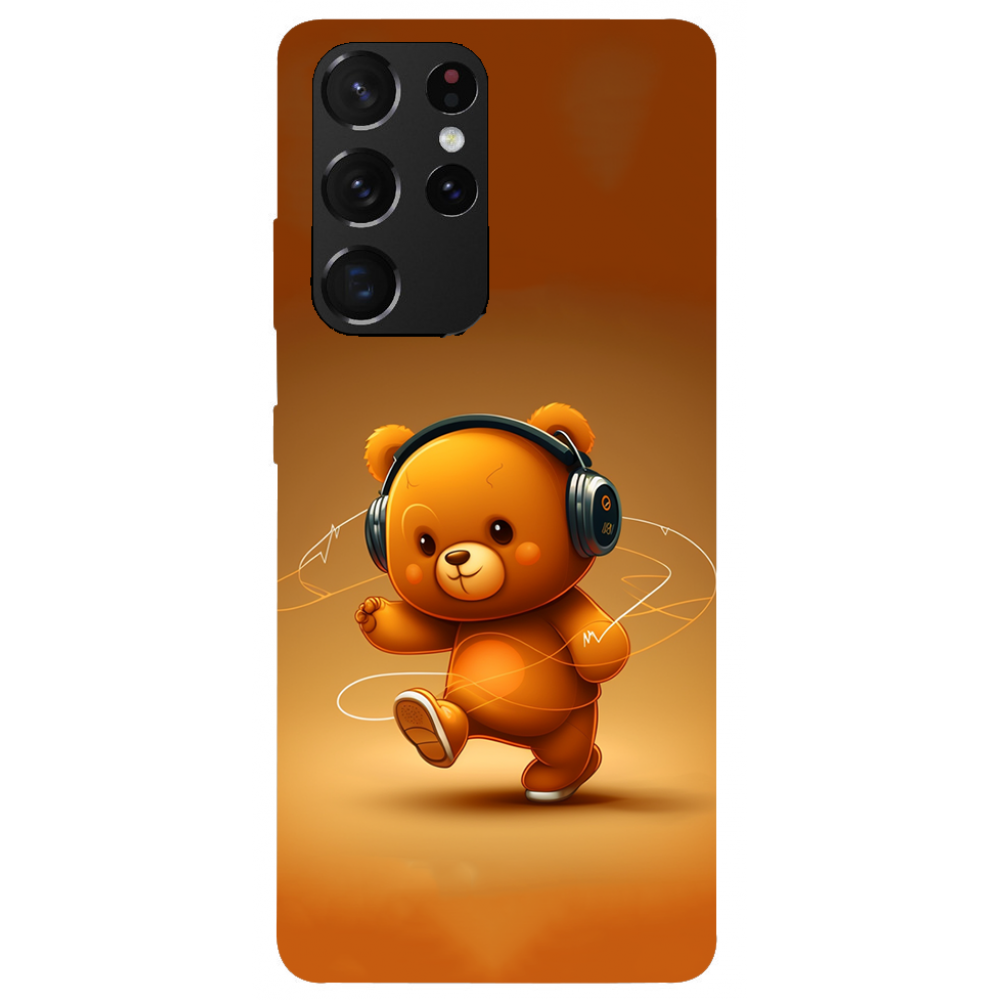 TPU чехол Demsky ведмежа меломан 3 (bear listening music) для Samsung Galaxy S21 Ultra