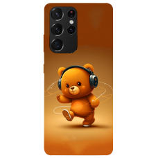 TPU чехол Demsky ведмежа меломан 3 (bear listening music) для Samsung Galaxy S21 Ultra