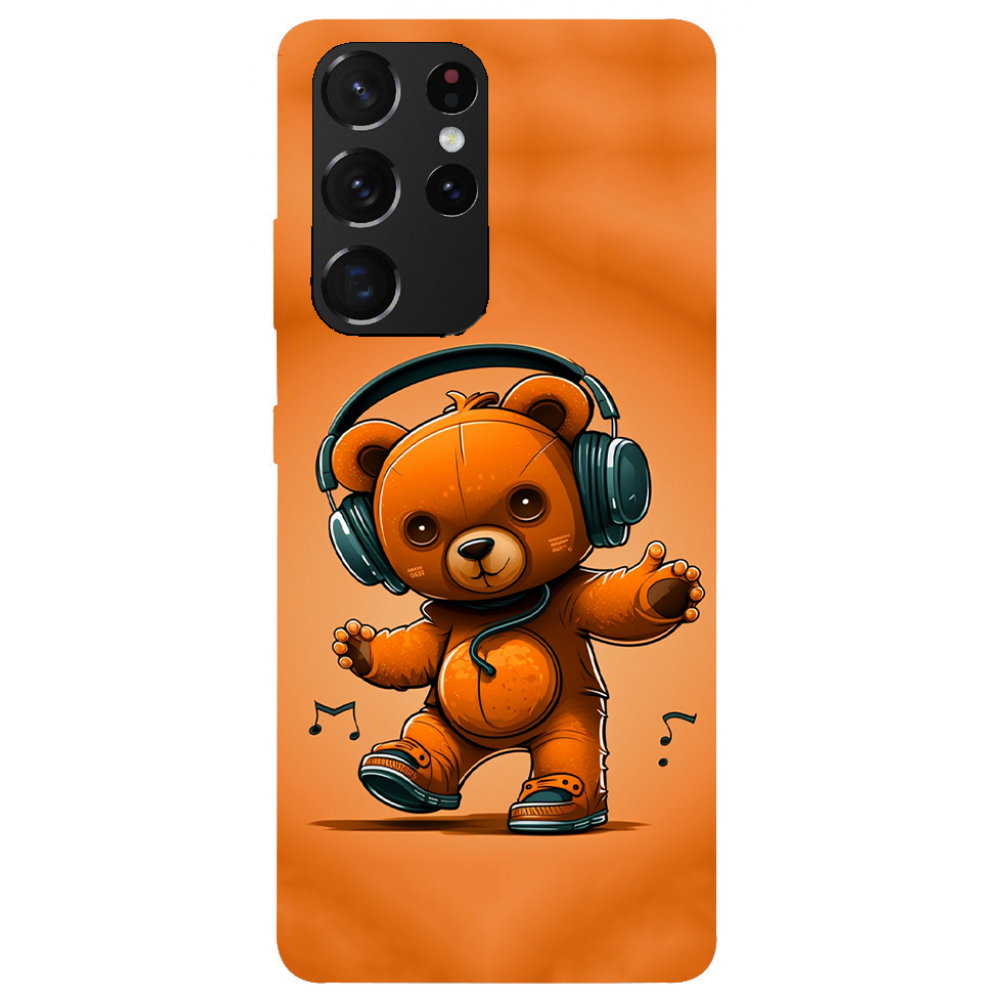 TPU чехол Demsky ведмежа меломан (bear listening music) для Samsung Galaxy S21 Ultra