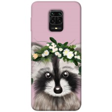 TPU чохол Demsky Raccoon in flowers для Xiaomi Redmi Note 9s / Note 9 Pro / Note 9 Pro Max